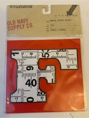 Old Navy Supply Co. Strong Magnet Letter F Measuring Tape Ruler Design BIG